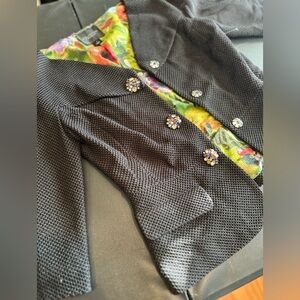 St John Couture Jacquard Jacket, Size 4, Black